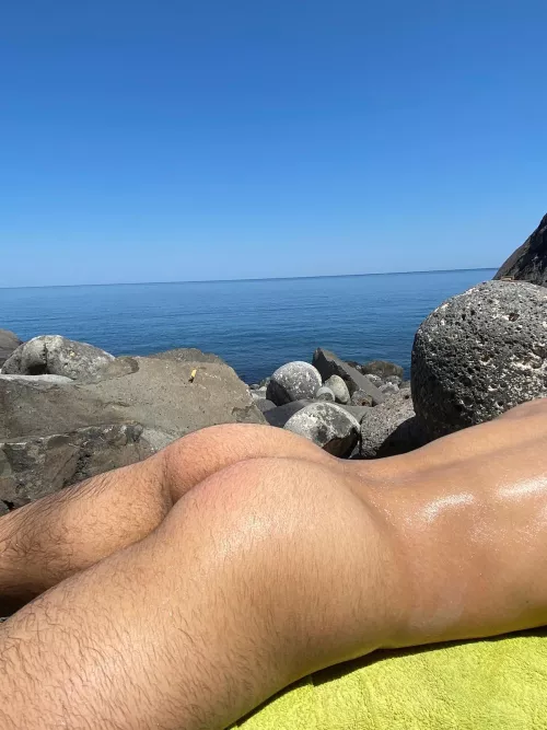 Hairy teen on the beach:)