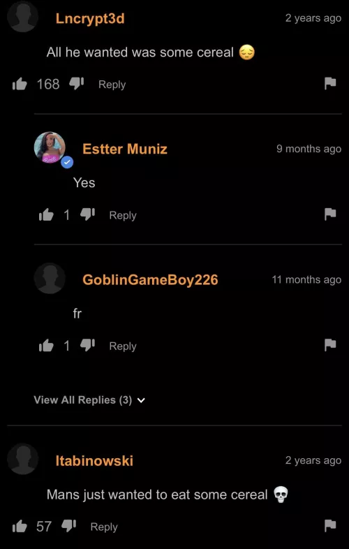 He just wanted cereal