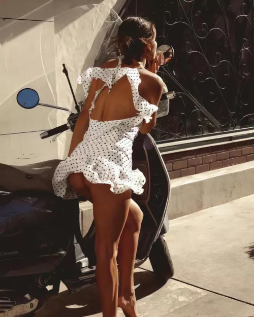 In such a hurry, she forgot a few things