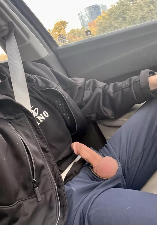 Pulled out my swollen cut cock while driving home from work (25 TX)