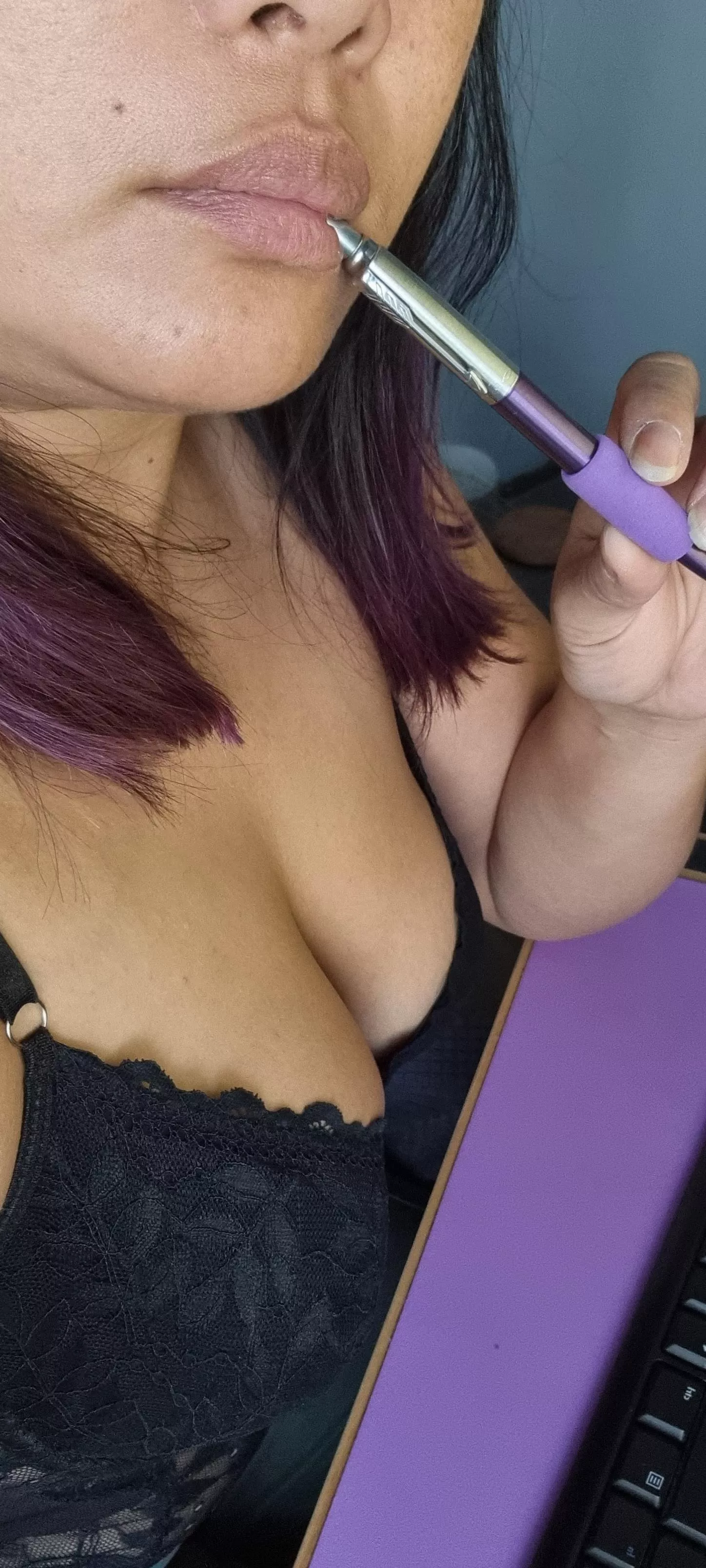 Purple, purple everywhere. Another working from hone day and feeling fine.