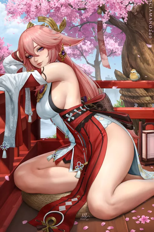 Side View of Yae Miko (Sciamano240)