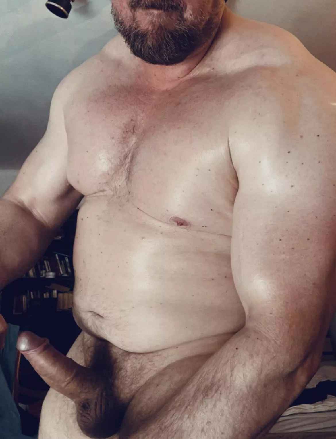 You ring your new neighbors doorbell to complain about the noise coming from his apartment. He opens the door and you see him with a rage boner like that. How do you react?