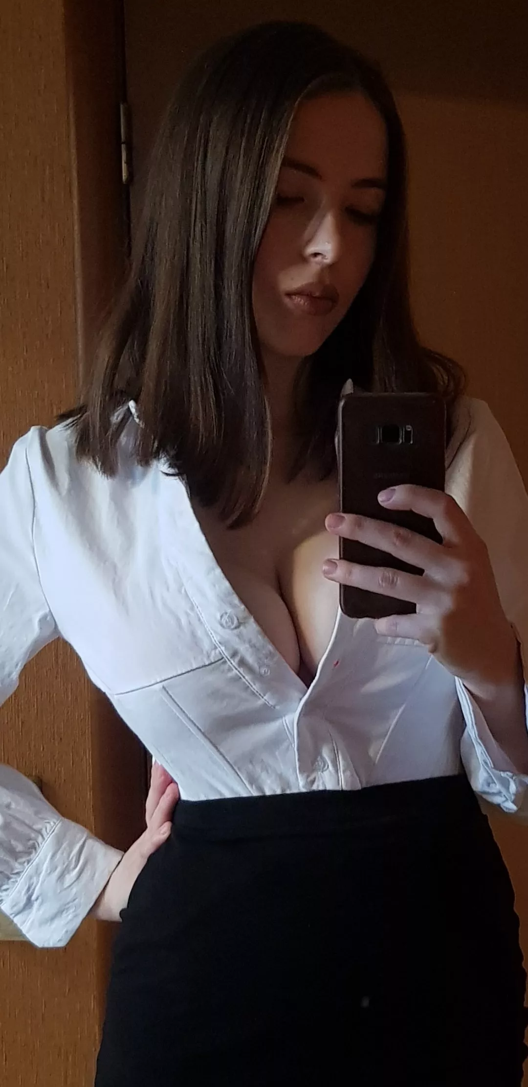 Your slutty secretary is here
