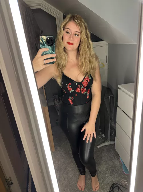 Bodysuit hidden under a layer of leather