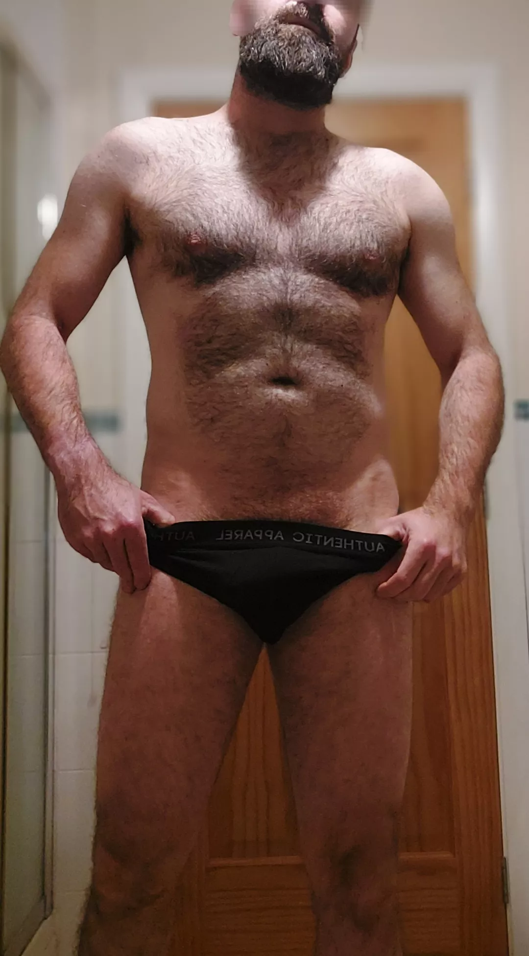 Chest hair and briefs combo