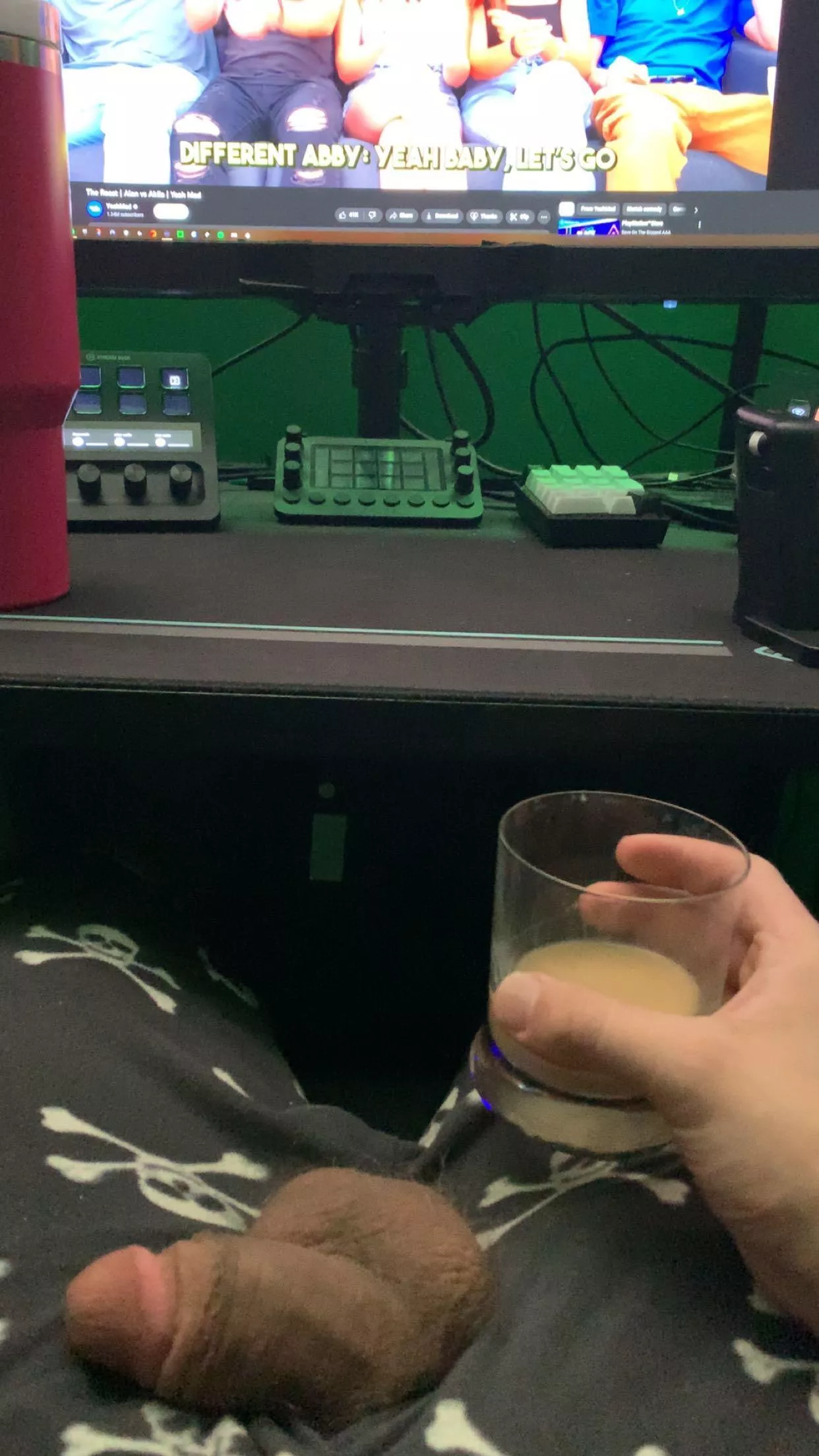 Chilling with my softie out, drinking and watching youtube