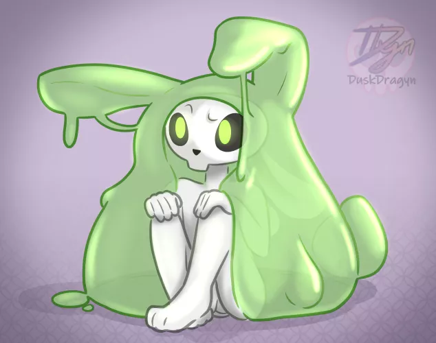 Cute little ghost-slime bunnyboy (a commission I did!)