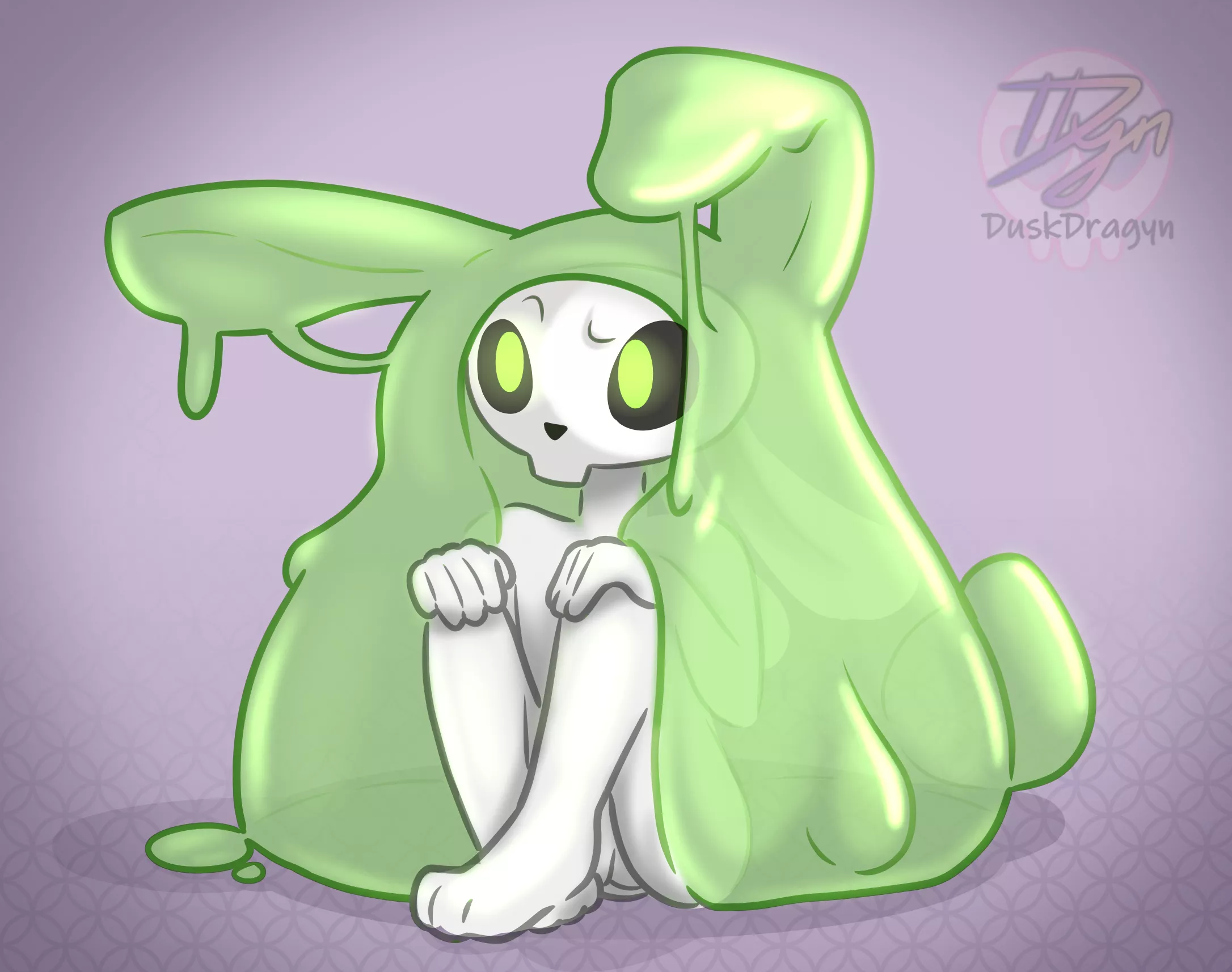 Cute little ghost-slime bunnyboy (a commission I did!)