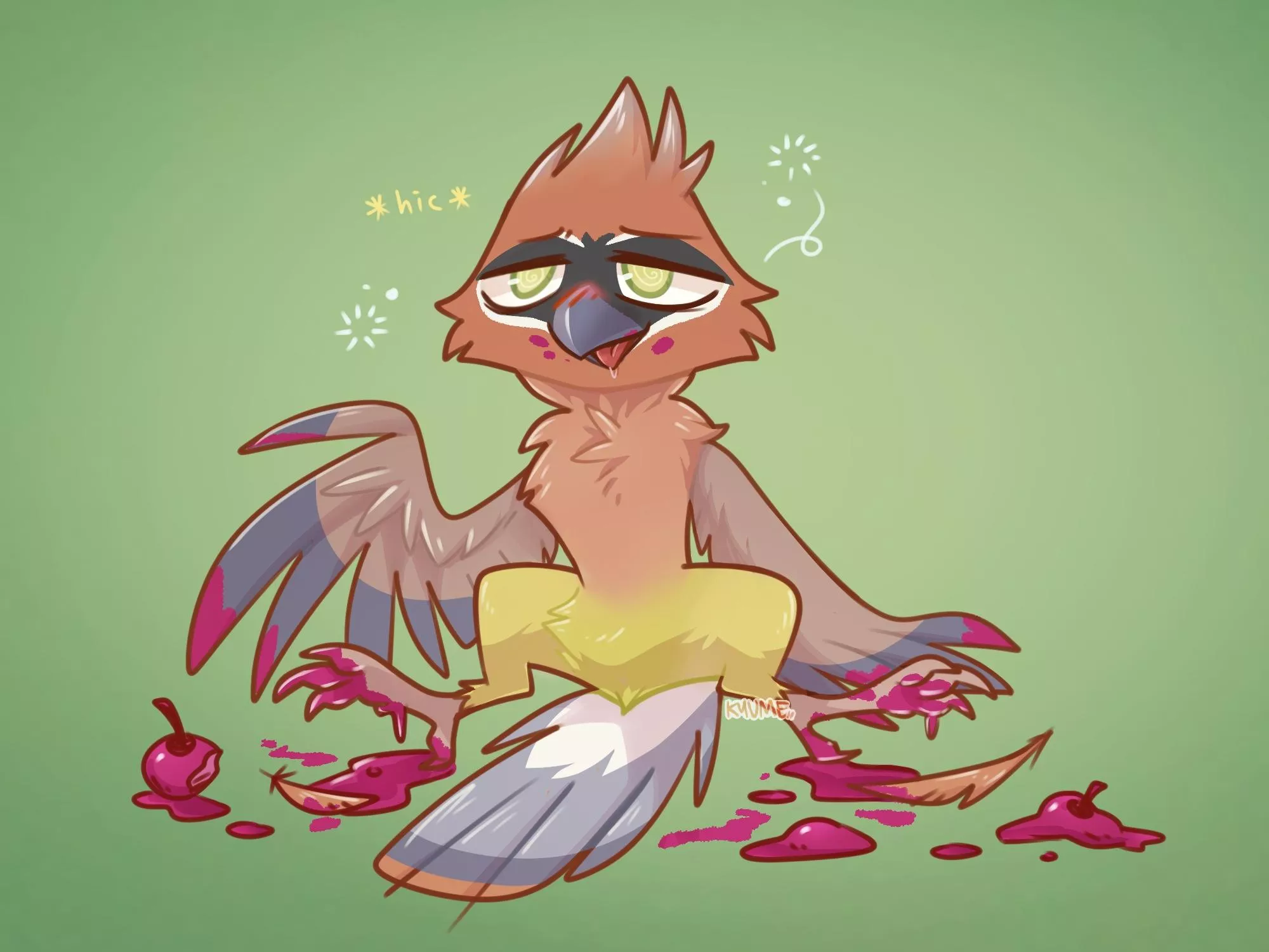 Drunk on berries (birb ych available below)