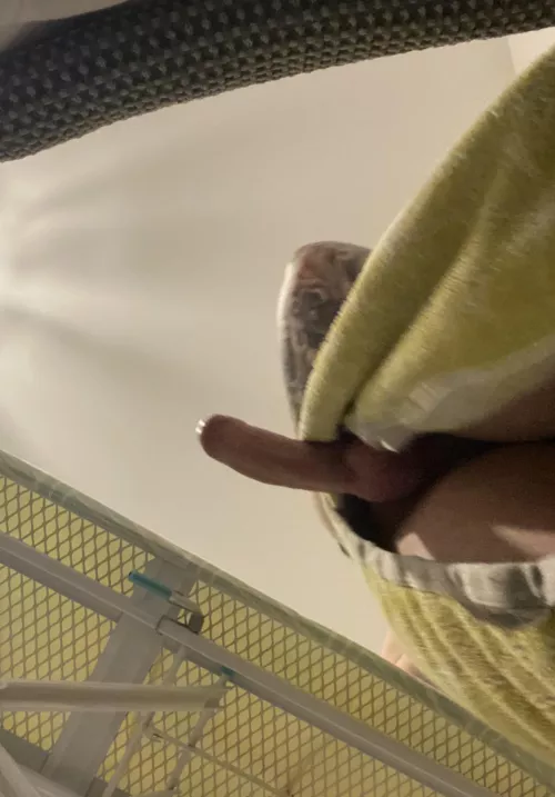 Fresh out the shower ironing the clothes