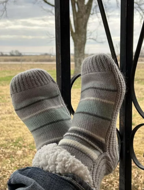 Fuzzy socks, cold weather, hot feet