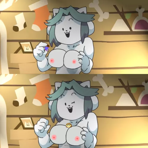 Giantess Temmie (Naked) [Temmie] [Frisk]