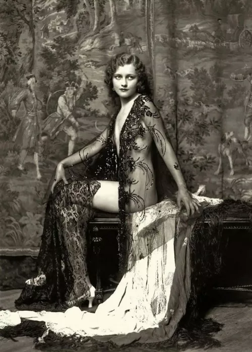 Historical hottie does risque fashion shoot