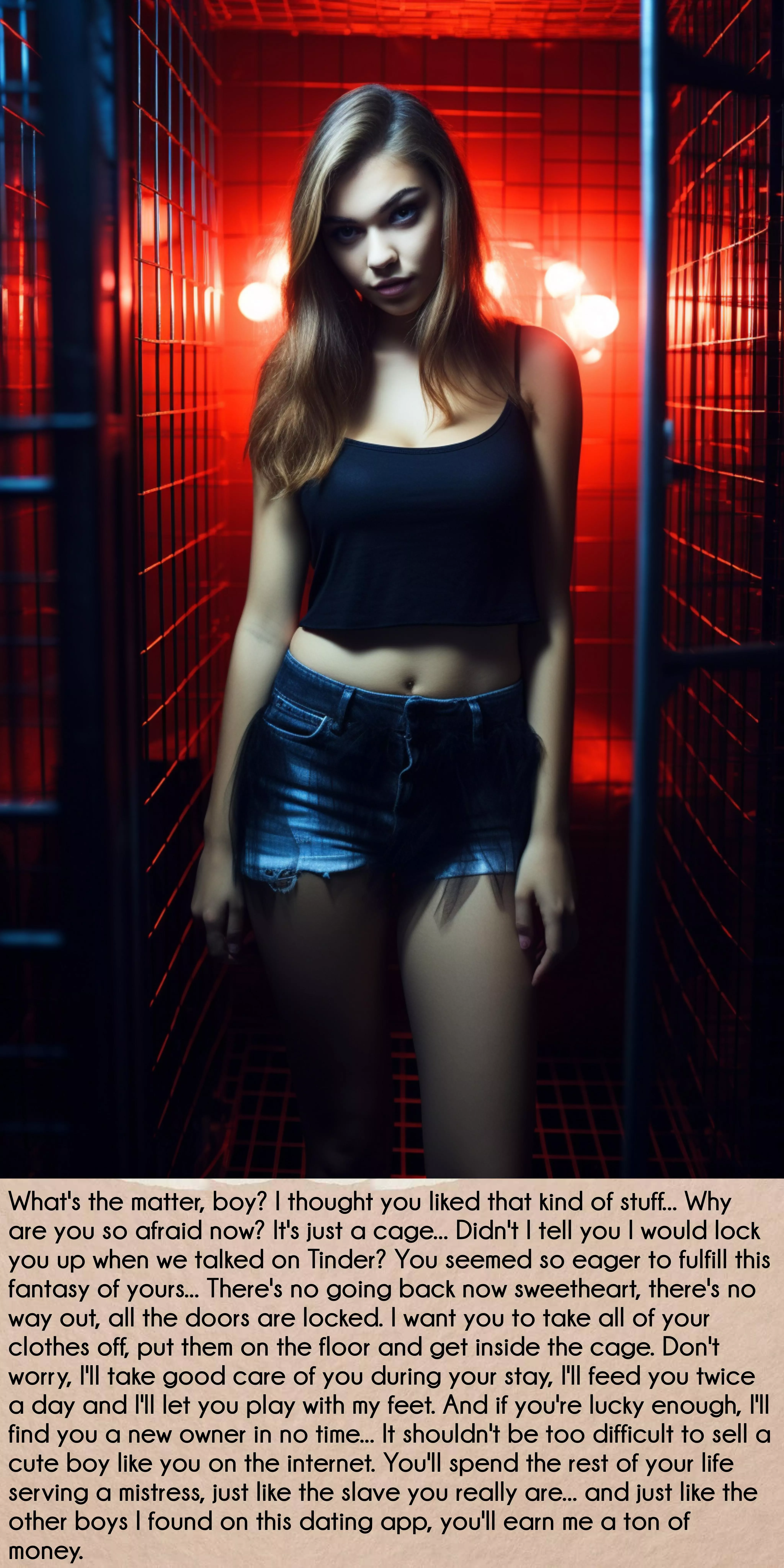 I just want to help you fullfil your fantasies... get in the cage...