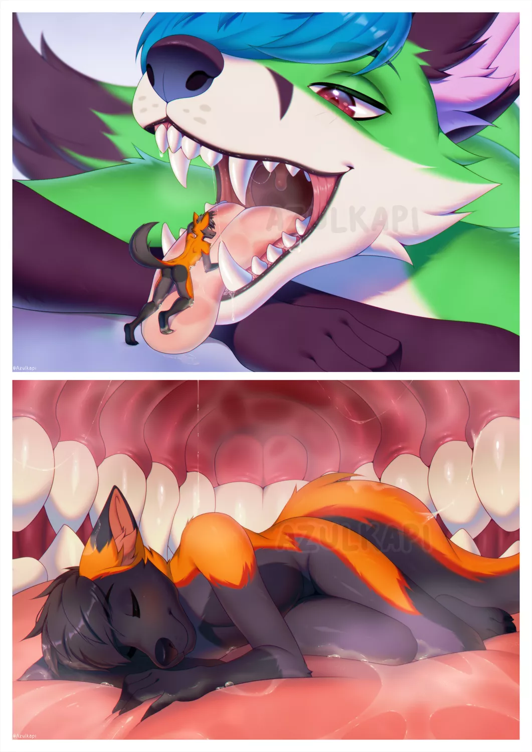 {Image} Ready to sleep? (Art by Azulkapi) [furry] [oral] [soft]