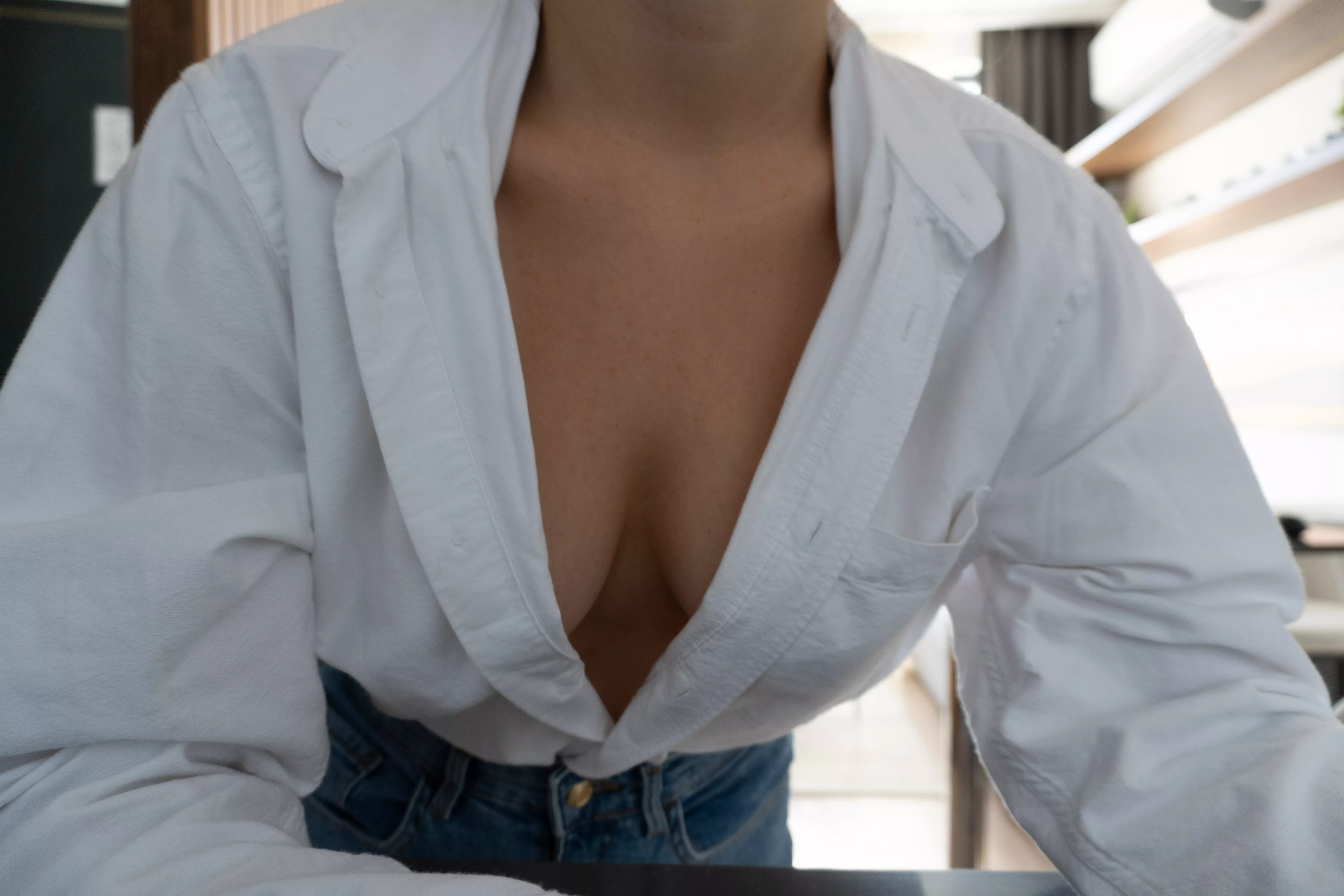 In my office, in the summer they always turn on the air conditioning so hard that my nipples harden and in the winter they heat up so much that I would like to undress