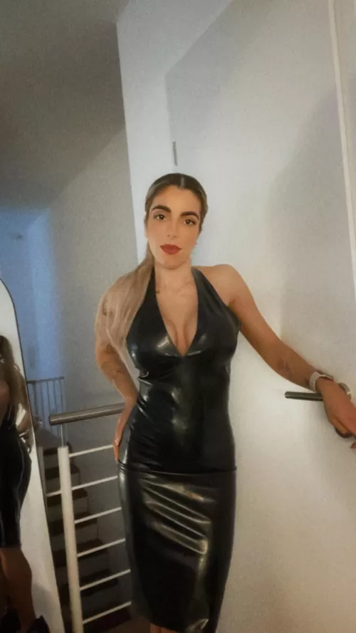 My slave loves this Shinny outfit, what do you think...