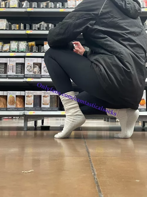 Shopping in my Hanes Crew Socks