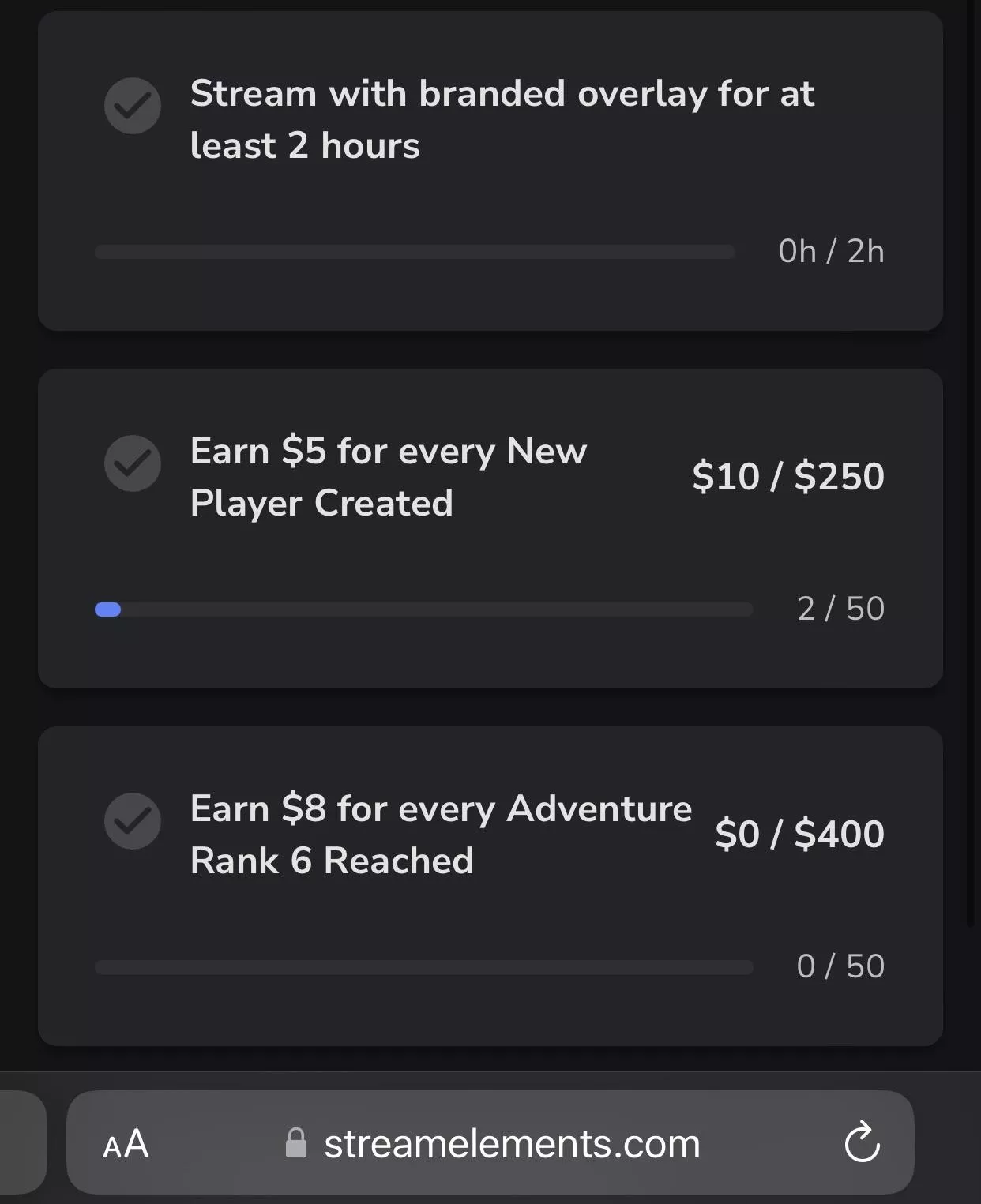 StreamElements Sponsorship