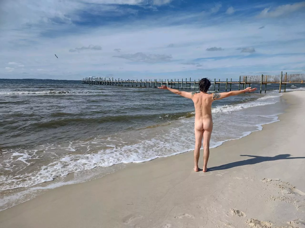 1st time naked at the ocean