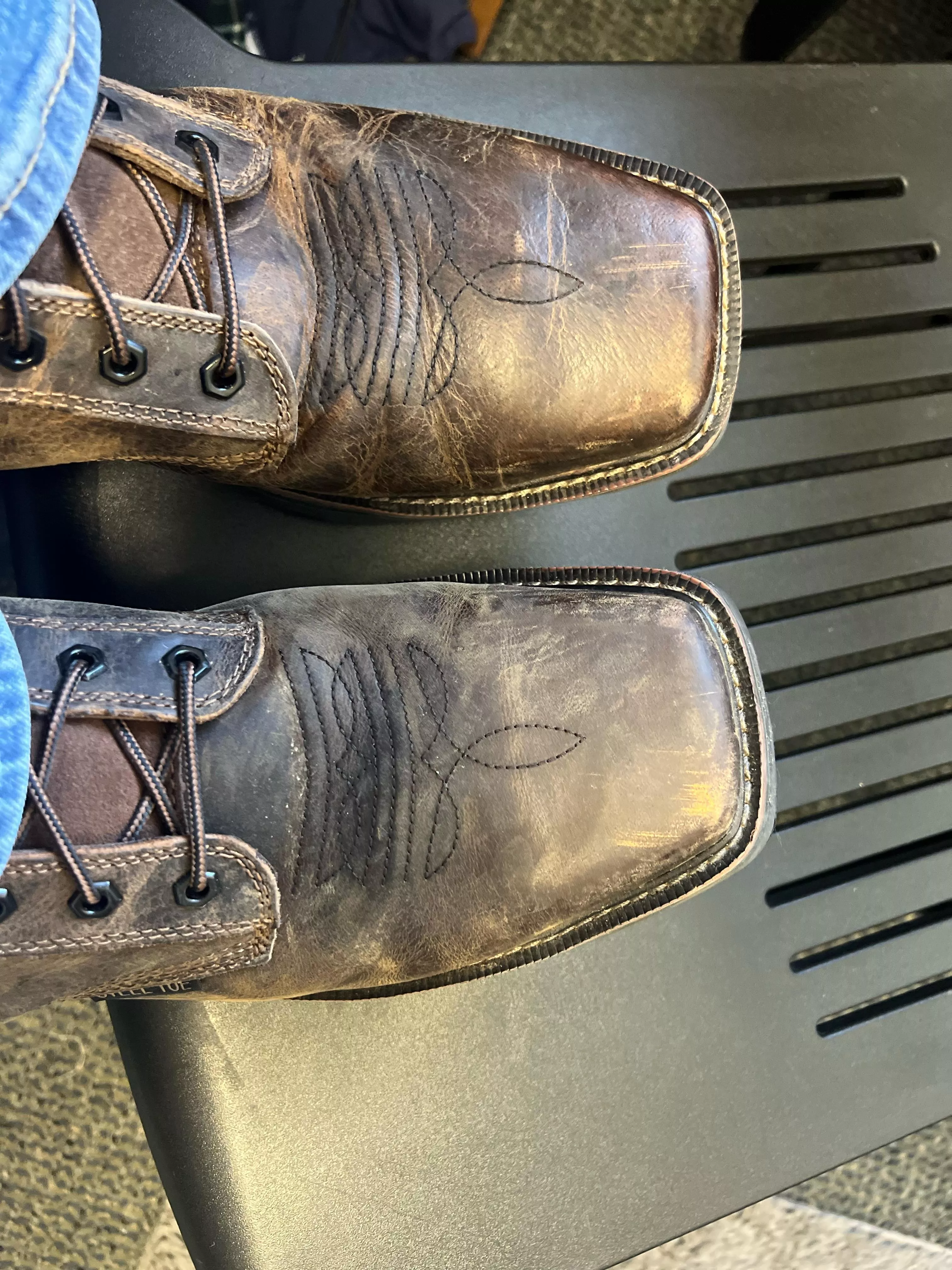 Any idea why my boots are wearing differently?
