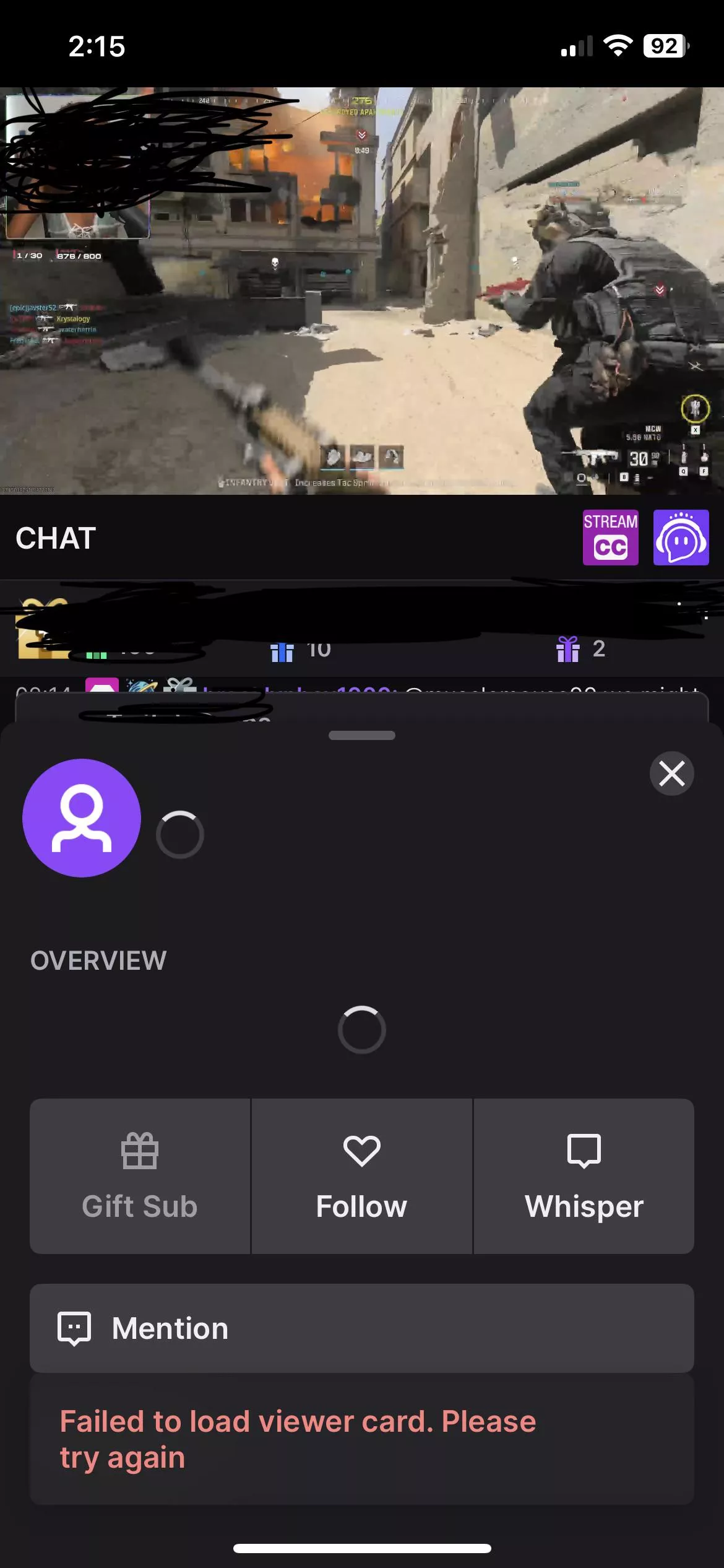 Can’t mention in chat