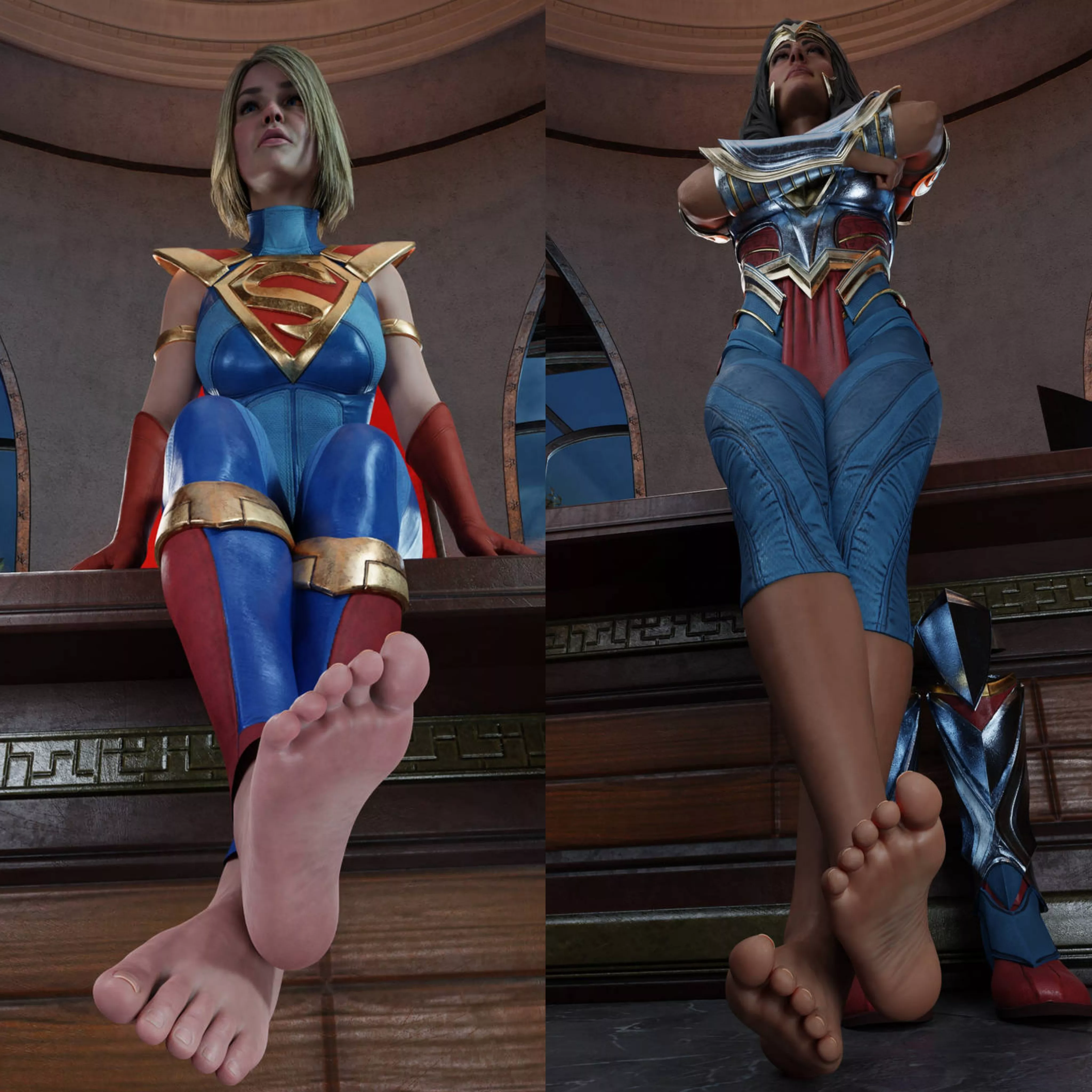 (DC) Supergirl or Wonder Woman who feet would smell better after a long day [Rigid3d]