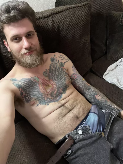 Would you pull it out or stroke it over my jeans?