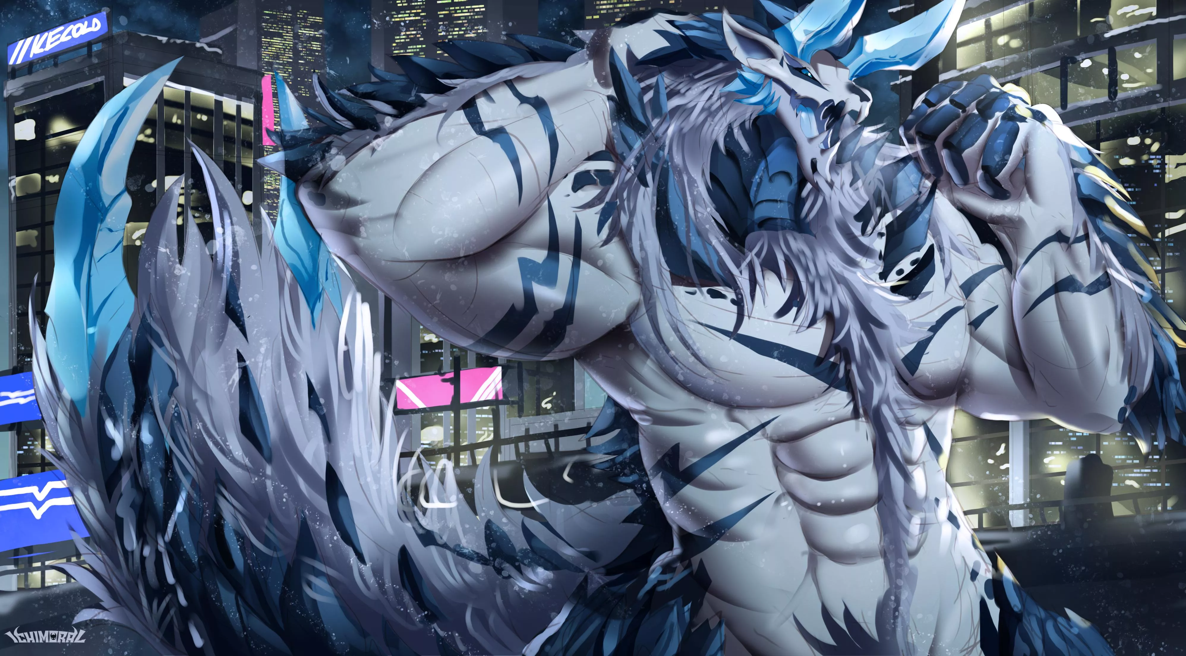 A Cool Commission of a Bara Zinogre OC from Monster Hunter i had the chance to draw x3 (Art by me @Ichimoral )