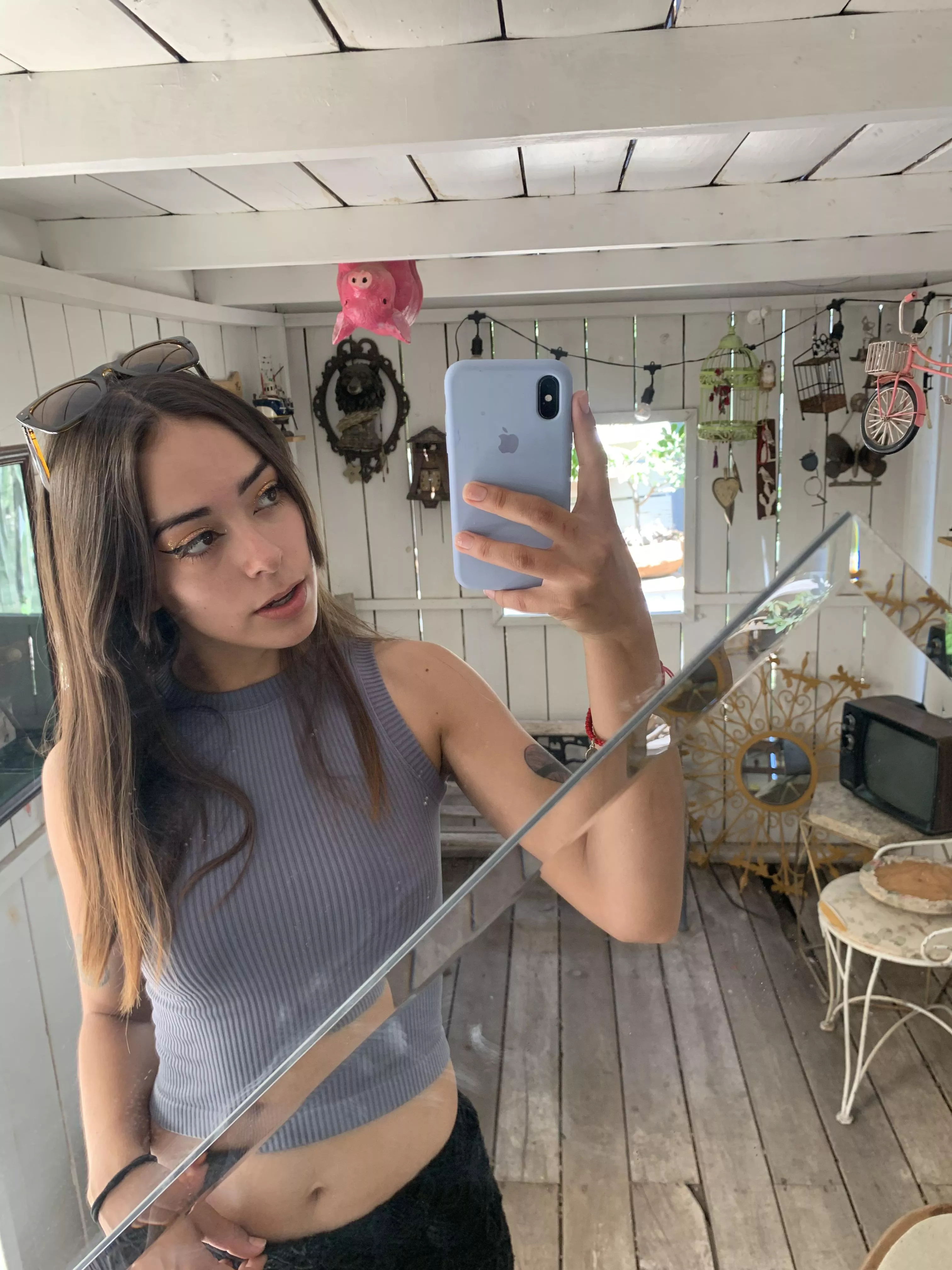 A cutie who is tired of wearing bras