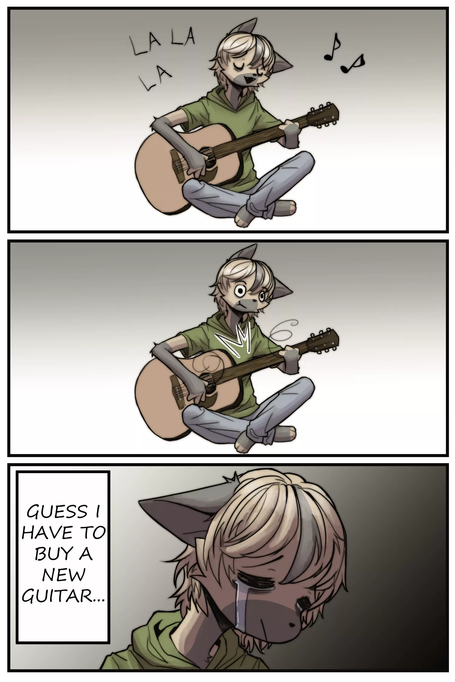 Being too lazy to change strings be like... (art by me)