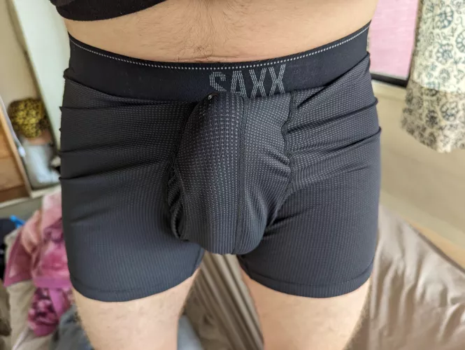Compression shorts don't do a good job hiding me