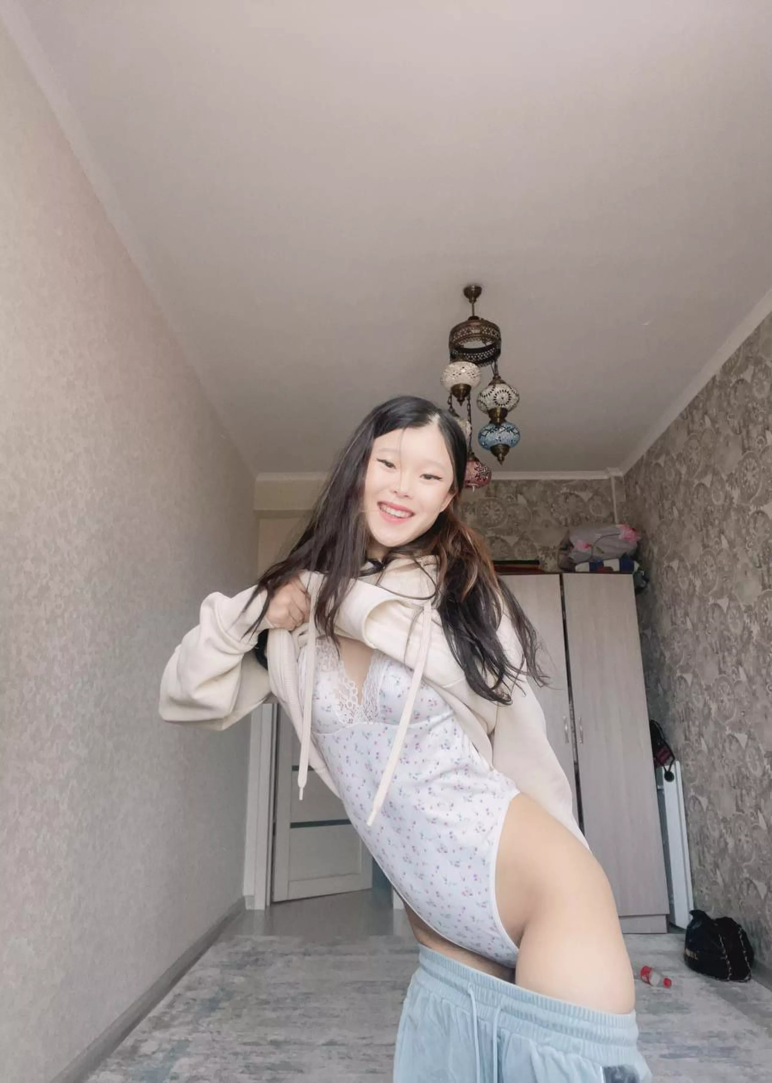 I think I look good in this white bodysuit.