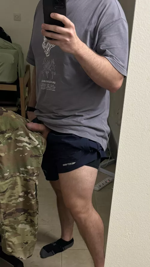 Just got back from leg day and now my legs and cock are rock hard