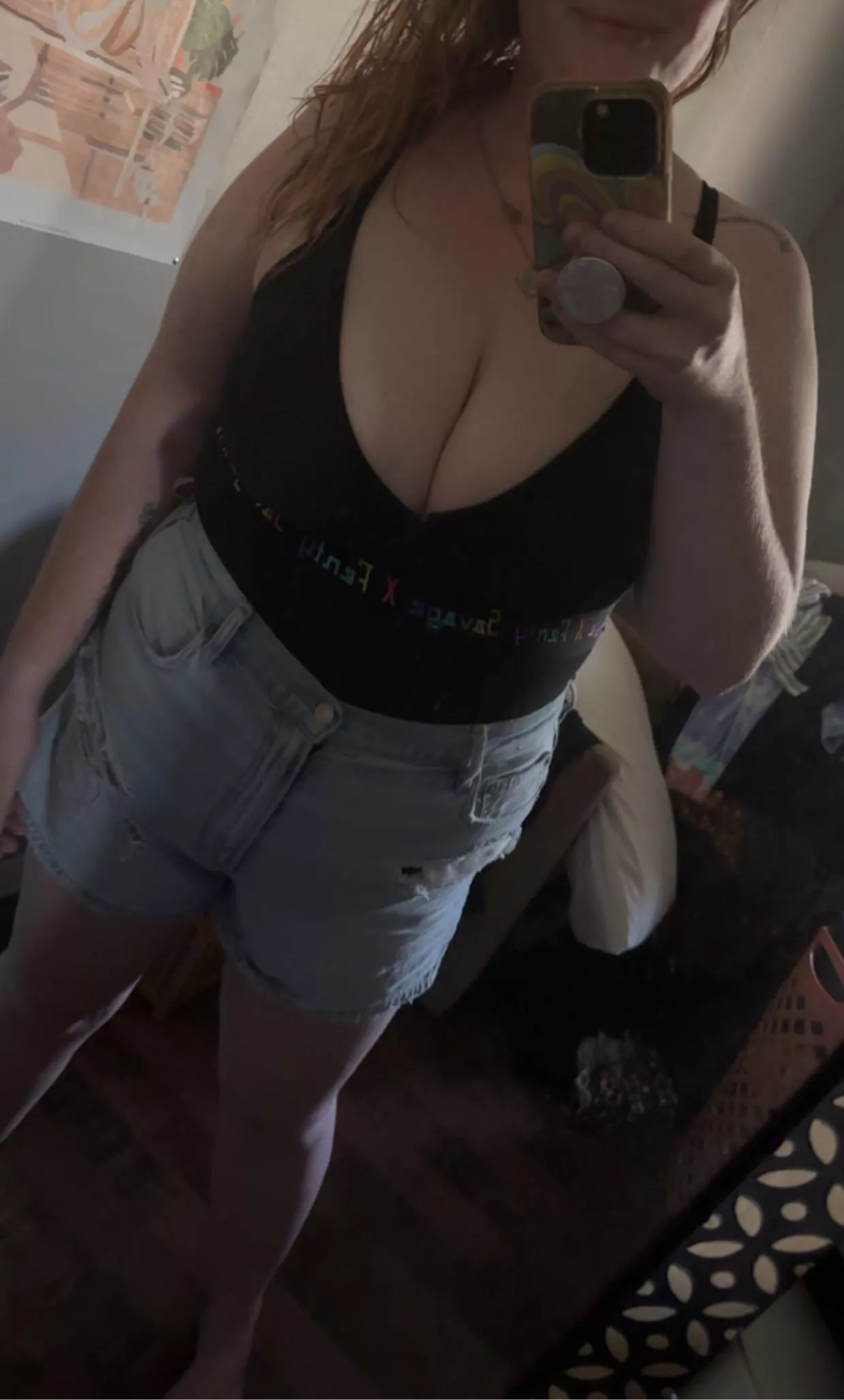 Just recently gained the nerve to wear bodysuits with no bra. Too much cleavage? 😅😜