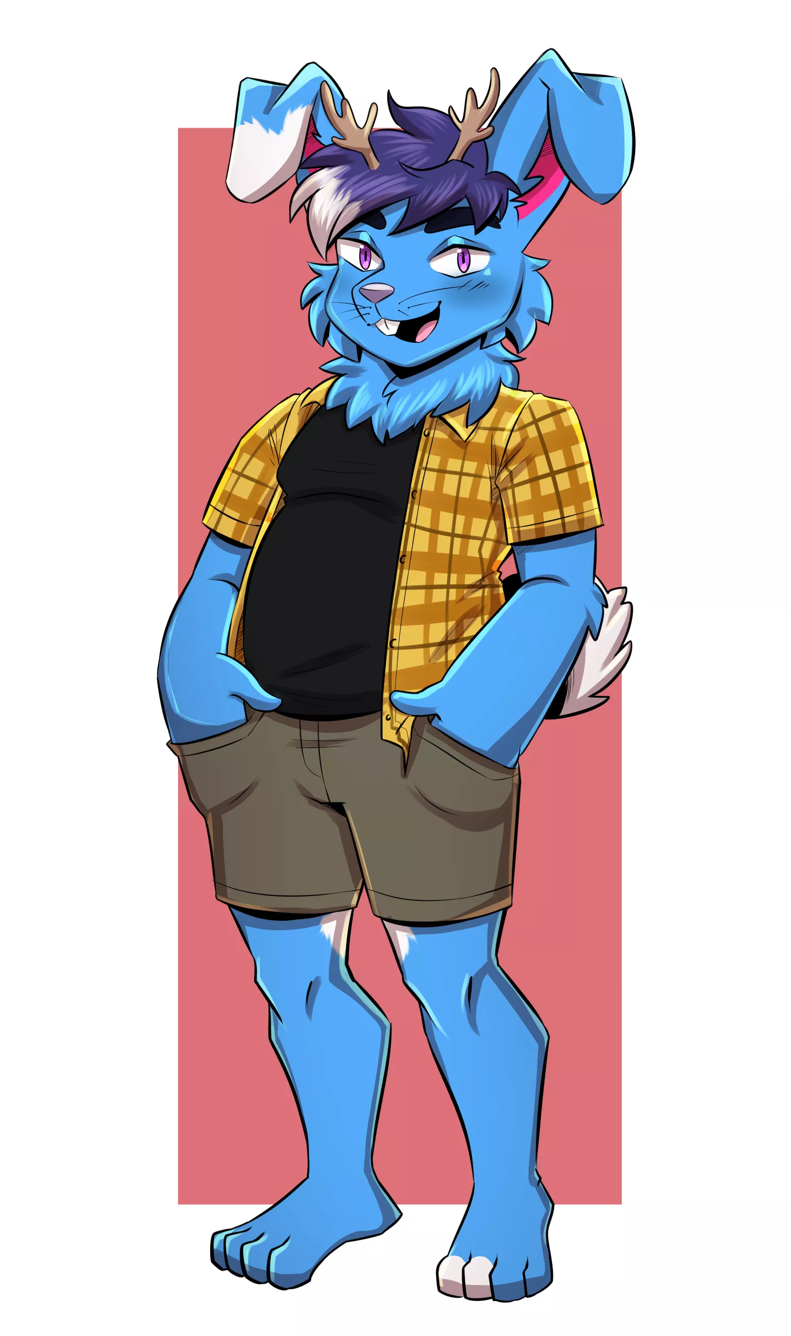 New work done by u/CarinBakery of my 'sona, Blue. I love it. 💜