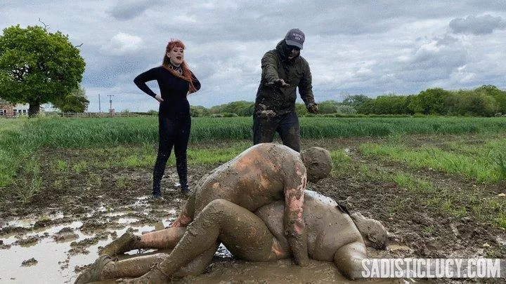 Shoo pigs! Come on. Let's go. I have a digging crew coming through here tomorrow. I don't want to hear that I'm disturbing your natural habitat. Get out!