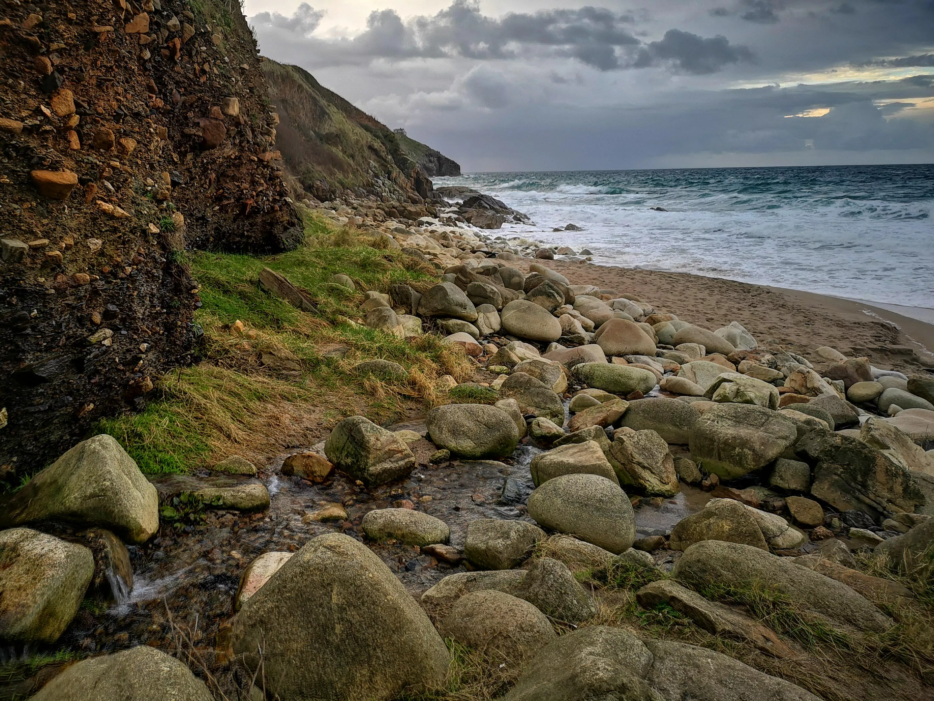 Stormy Sunrise at Praa Sands, Cornwall UK this morning.
