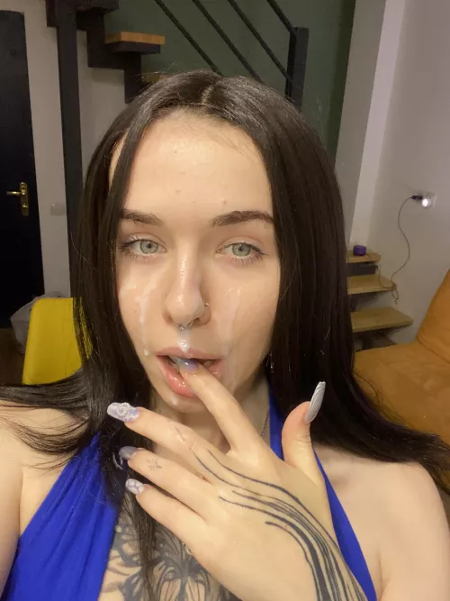 There was a sniper shot of cum in my face today.