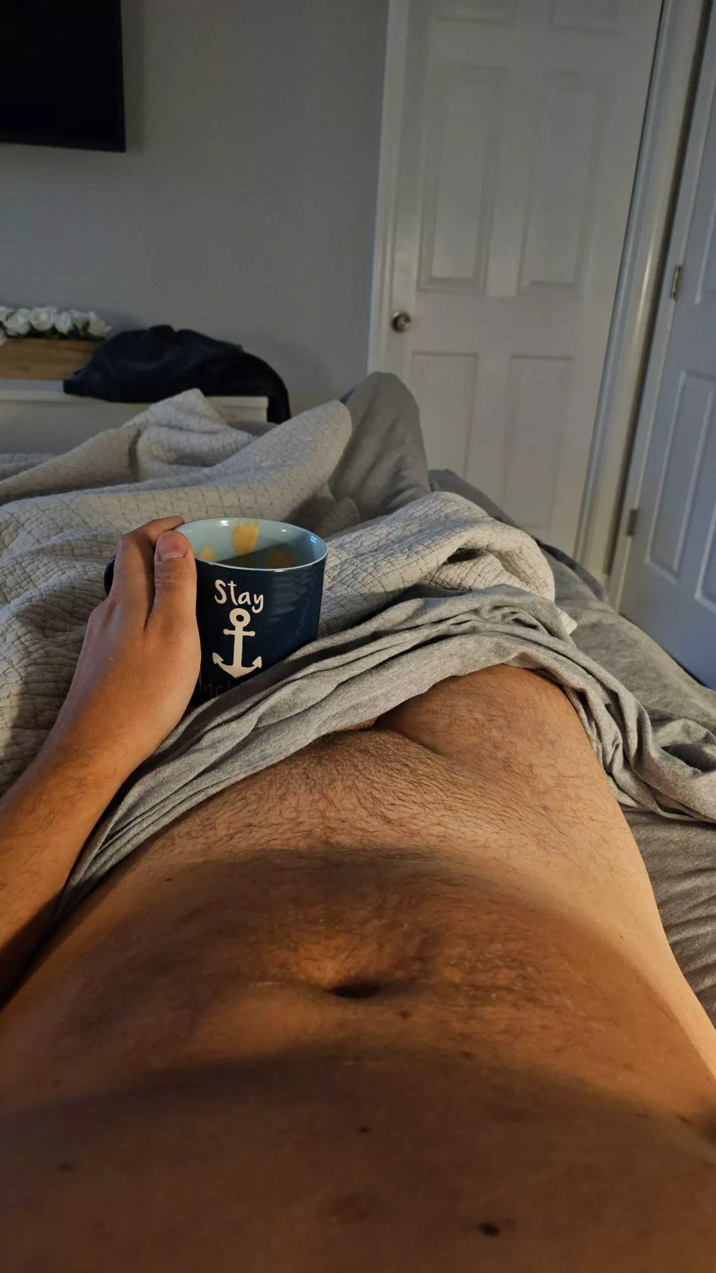 A rare moment for me lately, coffee in my own bed
