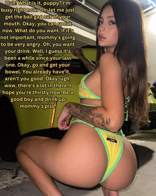 Asking mommy for a drink