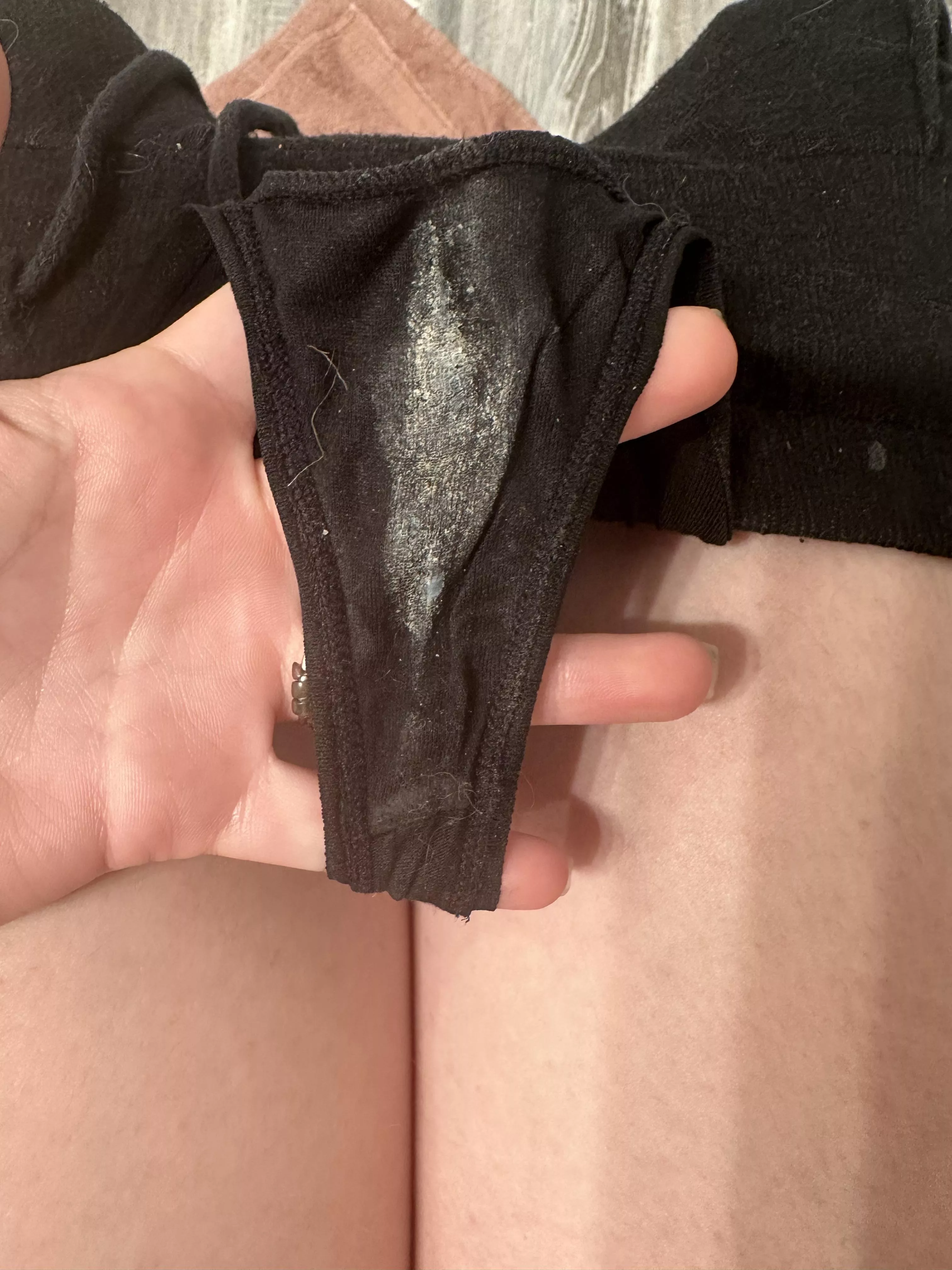 Black panties are the beet canvas for my pussy
