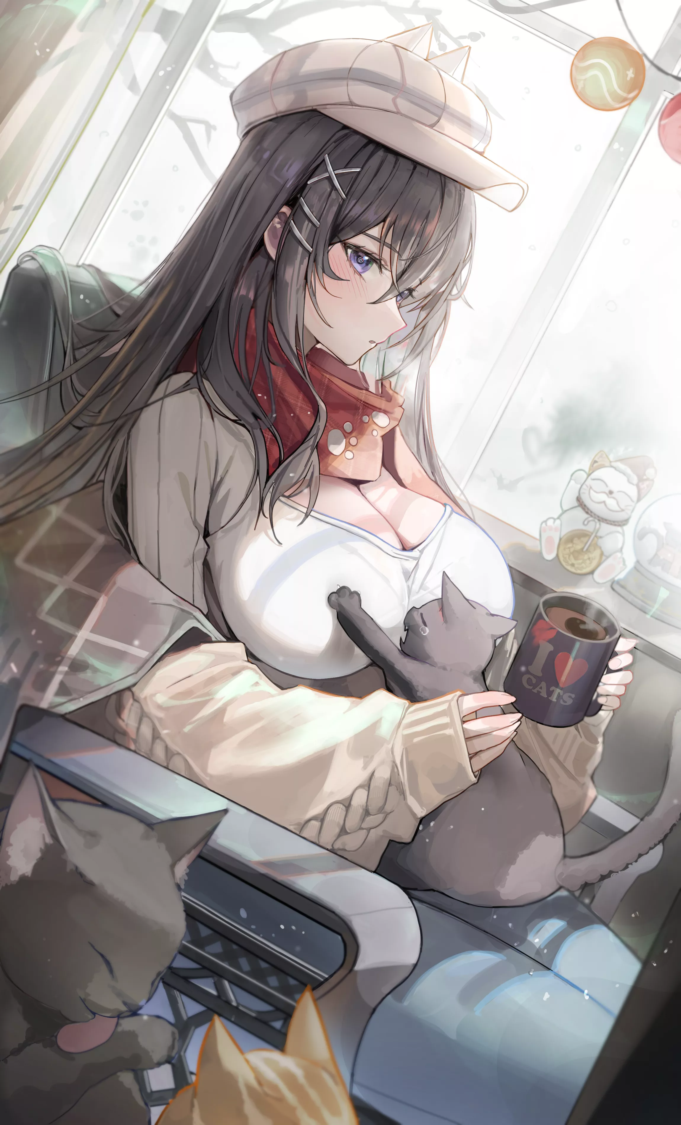 Bullied cat finds comfort on owner's chest