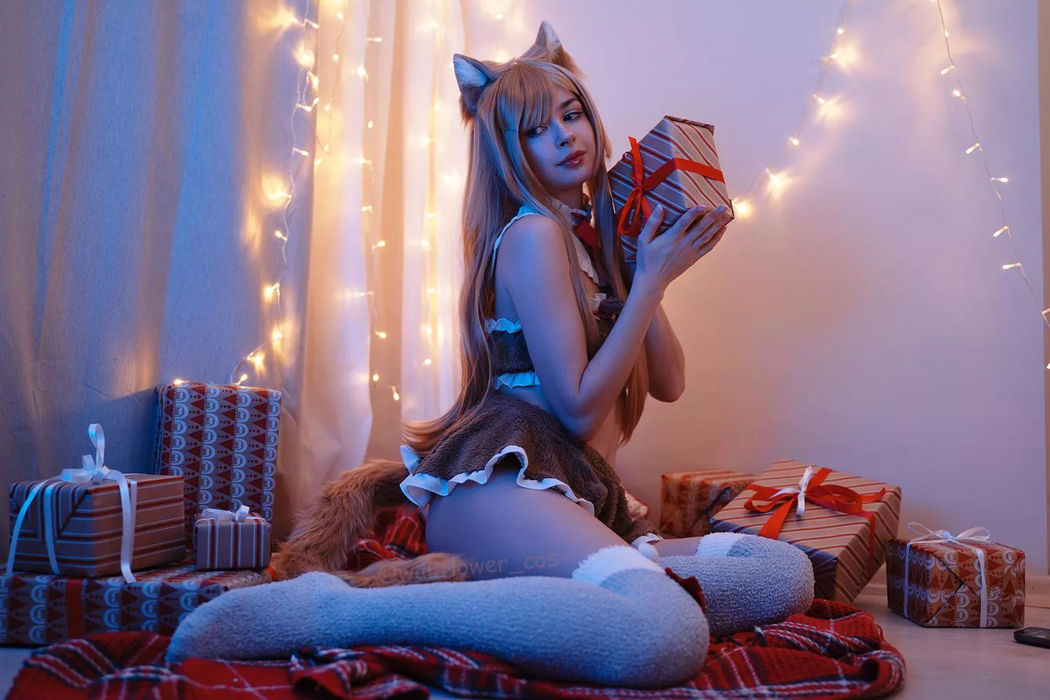 Christmas cat girl by me