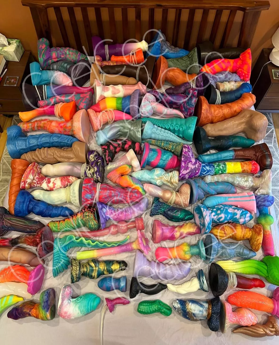 End of year collection picture! That’s a queen size bed 😂