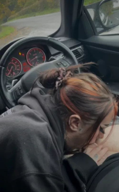 i was craving dick too much i made him stop next to the road