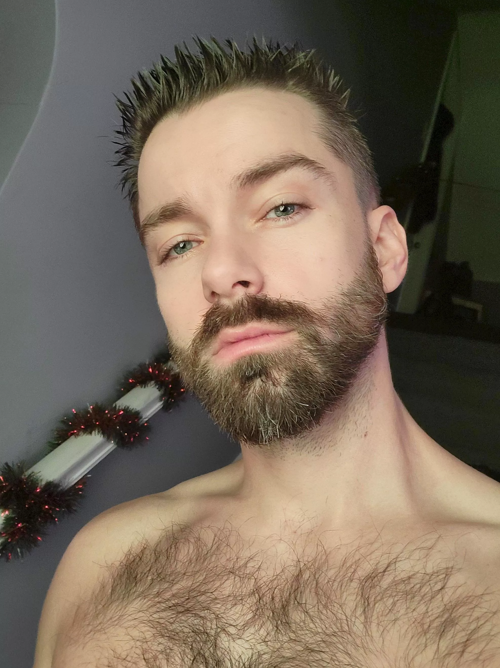 just a casual selfie when my chest hair is out of control haha