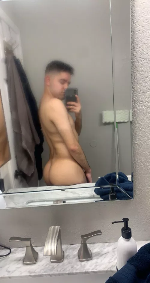 post-gym shower. had a great glute workout. what do you think?