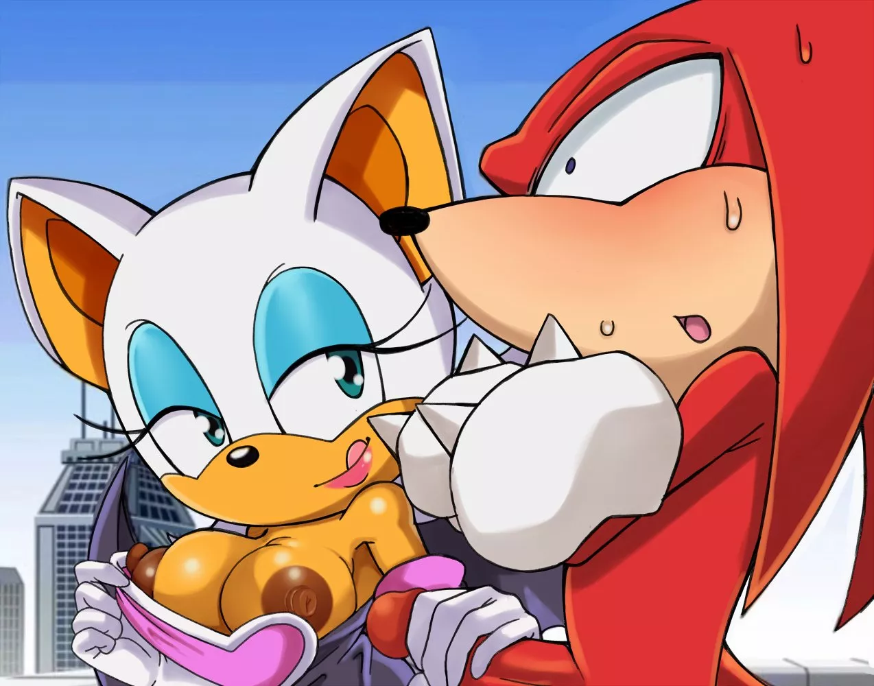 Rouge gets handsy (Artist:ttrop)
